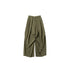 OuttheBlue Moss Green High Waist Loose Wide Leg Casual Stretch Polyester Women Pants