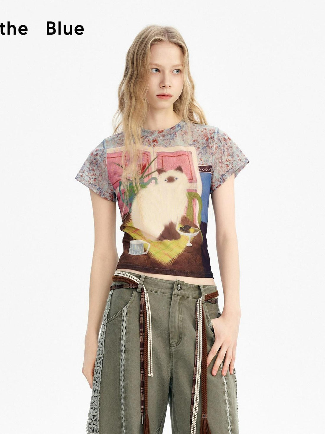OuttheBlue Mural Cat Retro Print Women&