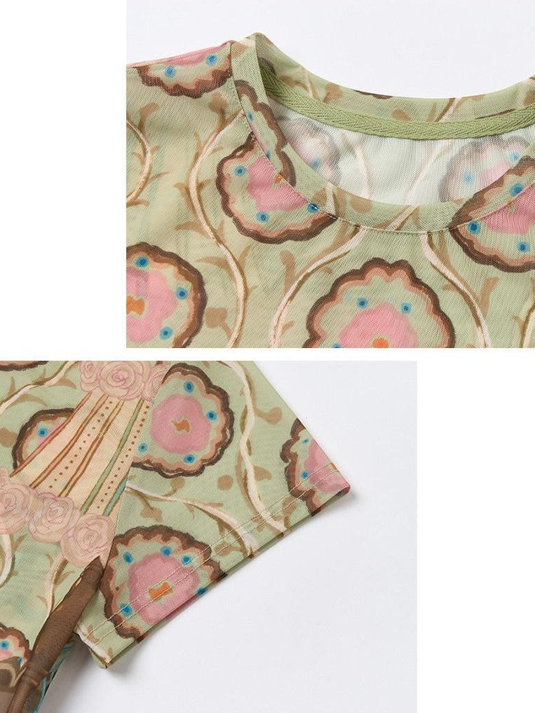 OuttheBlue Mural Cat Retro Print Women&