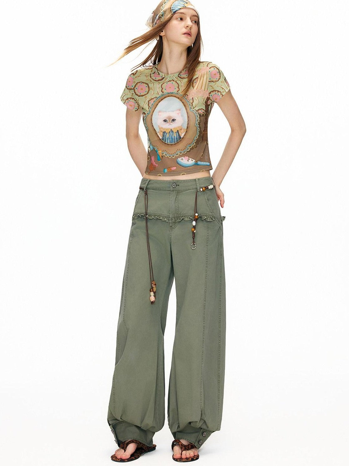 OuttheBlue Mural Cat Retro Print Women&