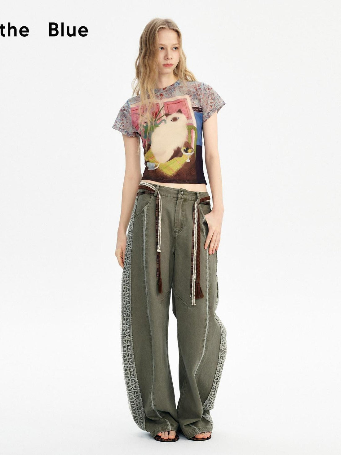 OuttheBlue Mural Cat Retro Print Women&