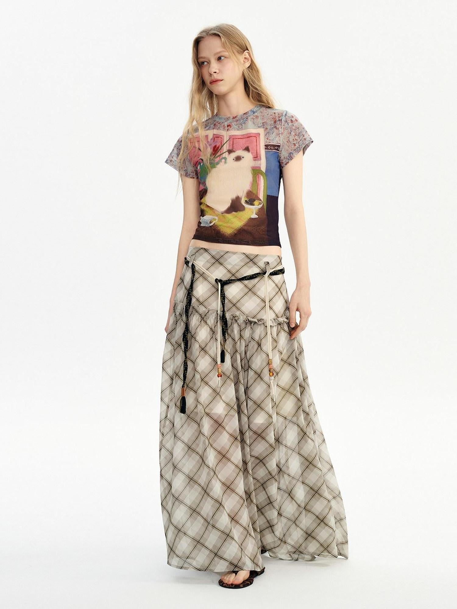 OuttheBlue Mural Cat Retro Print Women&