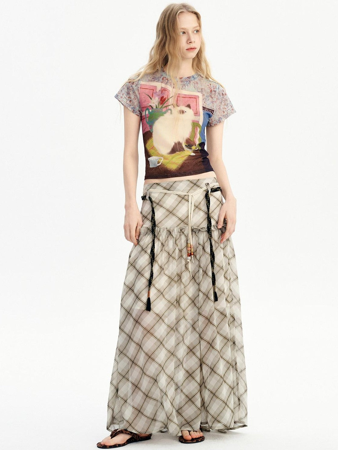 OuttheBlue Mural Cat Retro Print Women&