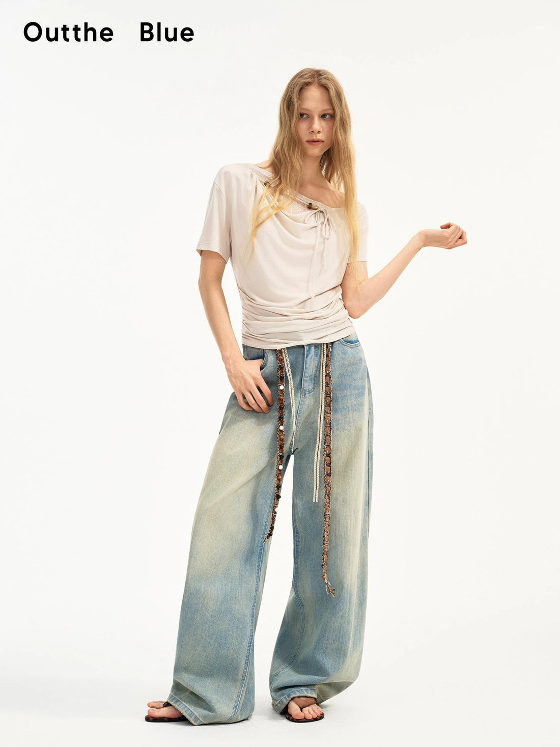 OuttheBlue Nomad Bead Lace Trimmed T-shirt