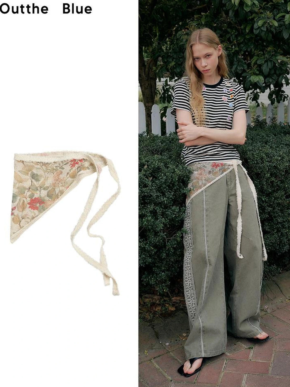 OuttheBlue Nomadic Print Cotton Triangle Scarf