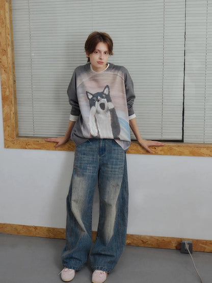 OuttheBlue Out Of The Blue Cat Planet Print Sweater