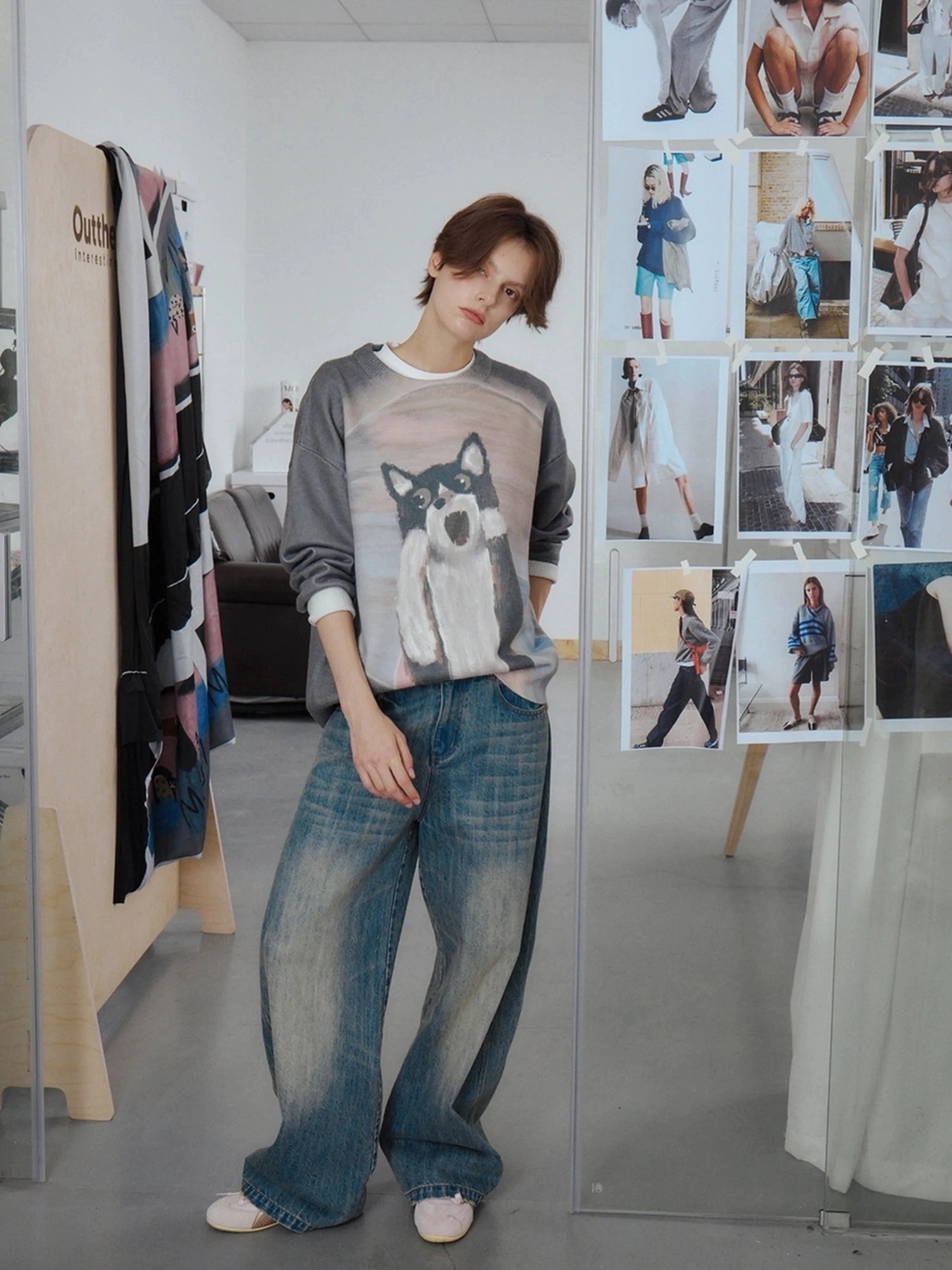 OuttheBlue Out Of The Blue Cat Planet Print Sweater