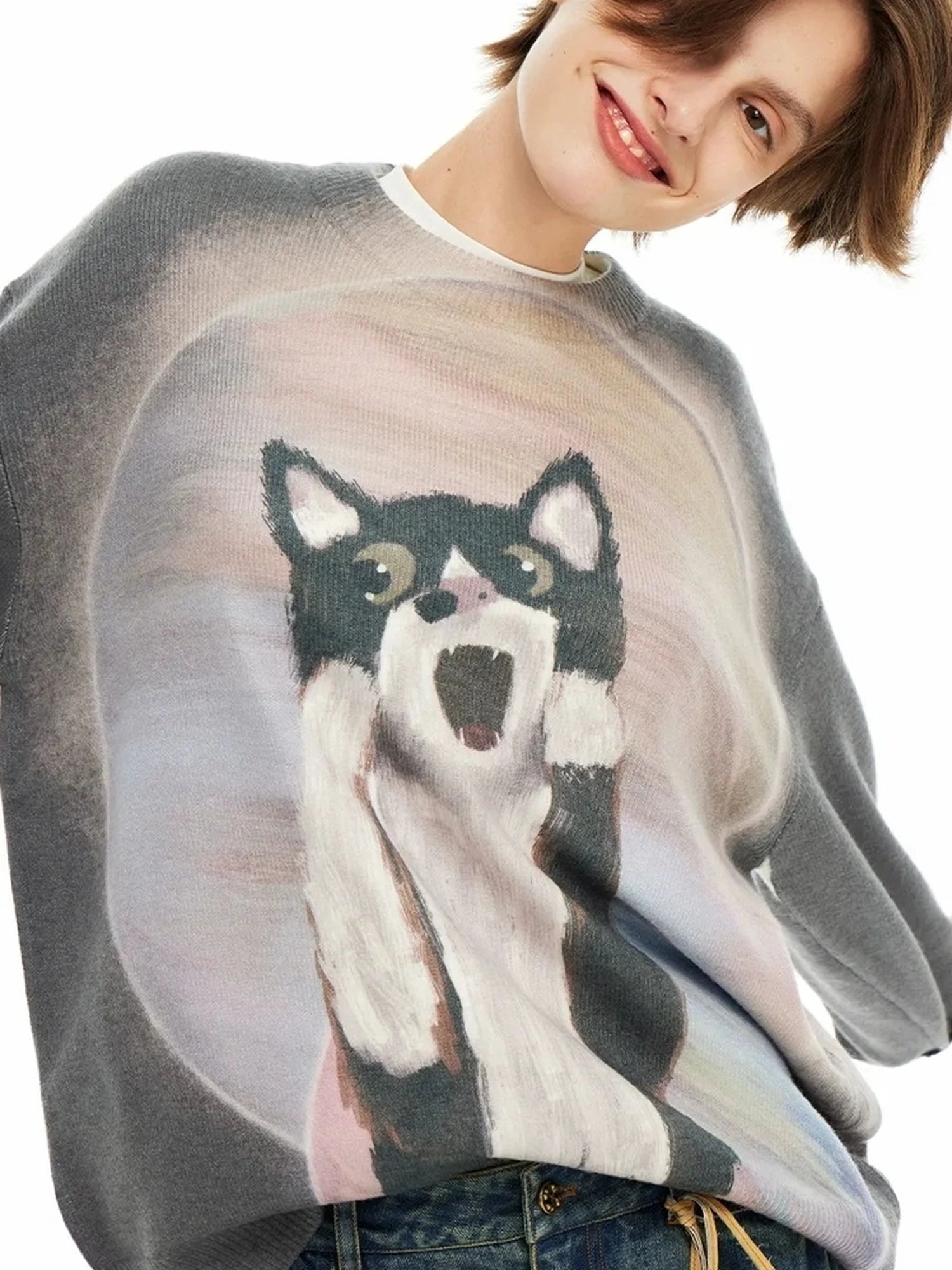 OuttheBlue Out Of The Blue Cat Planet Print Sweater