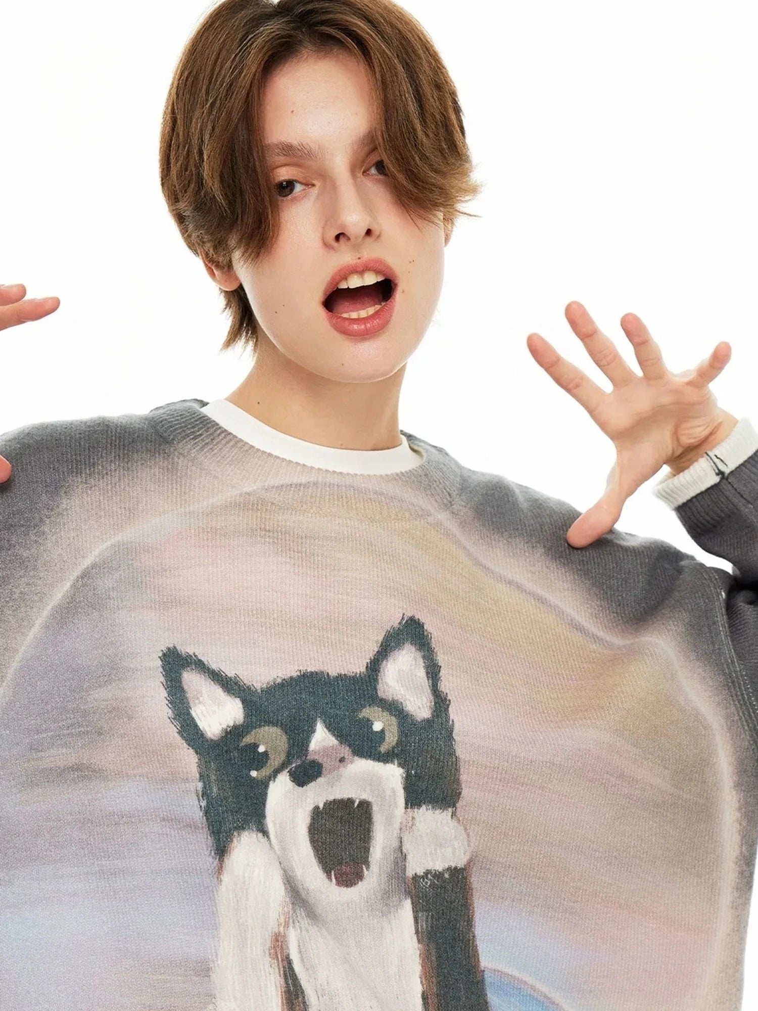 OuttheBlue Out Of The Blue Cat Planet Print Sweater