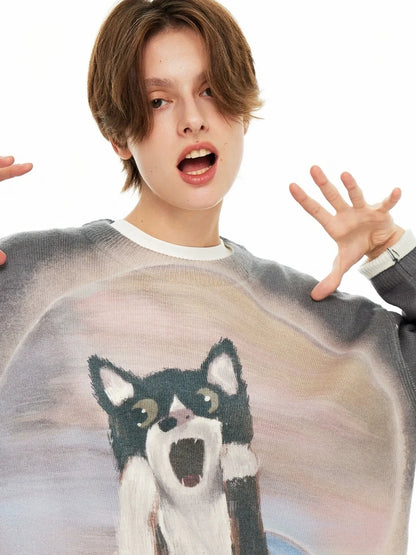 OuttheBlue Out Of The Blue Cat Planet Print Sweater