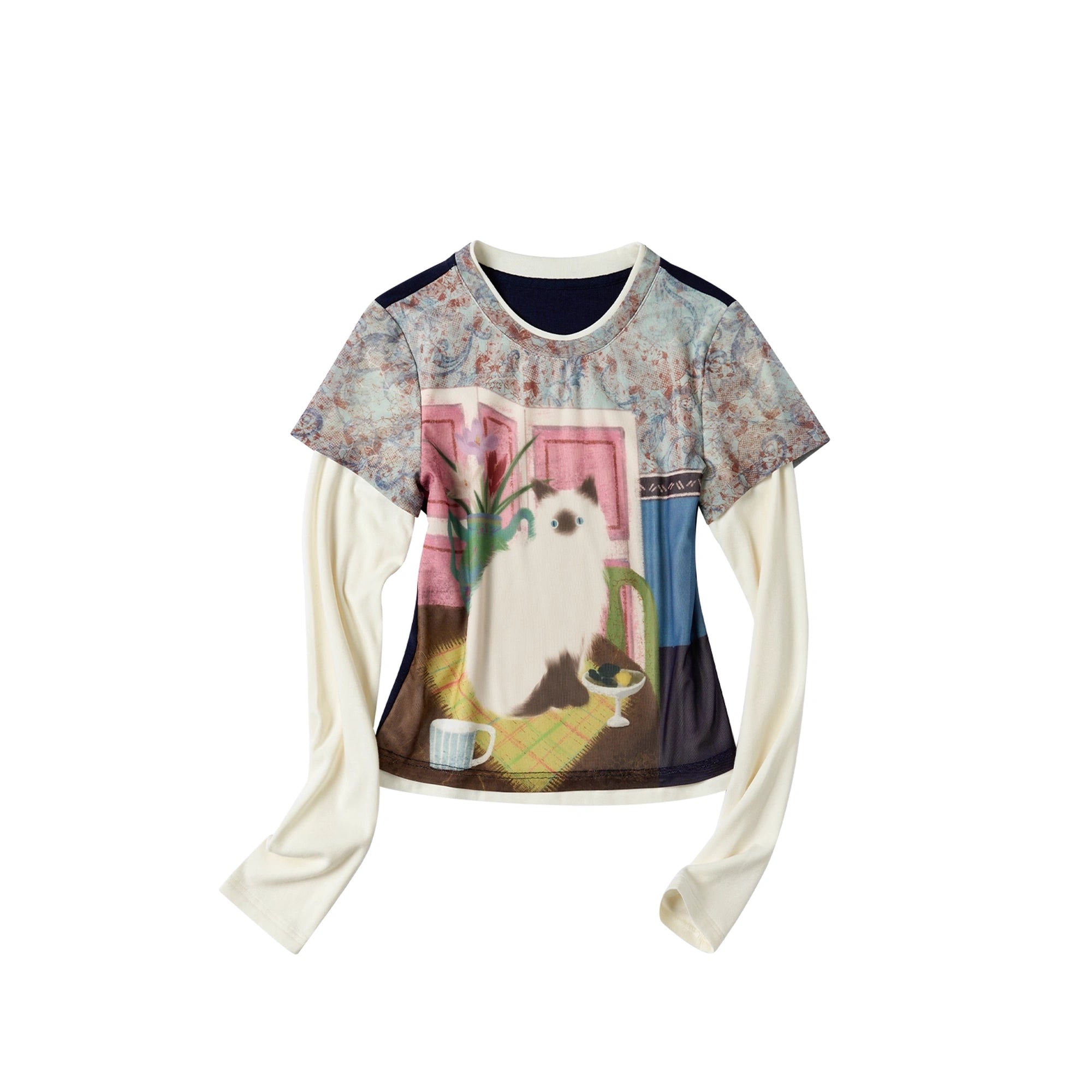 OuttheBlue_Out_The_Blue_Cat_Print_Wool_Blend_Long_Sleeve_T-shirt_MISSTT
