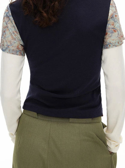 OuttheBlue Out The Blue Cat Print Wool Blend Long Sleeve T-shirt