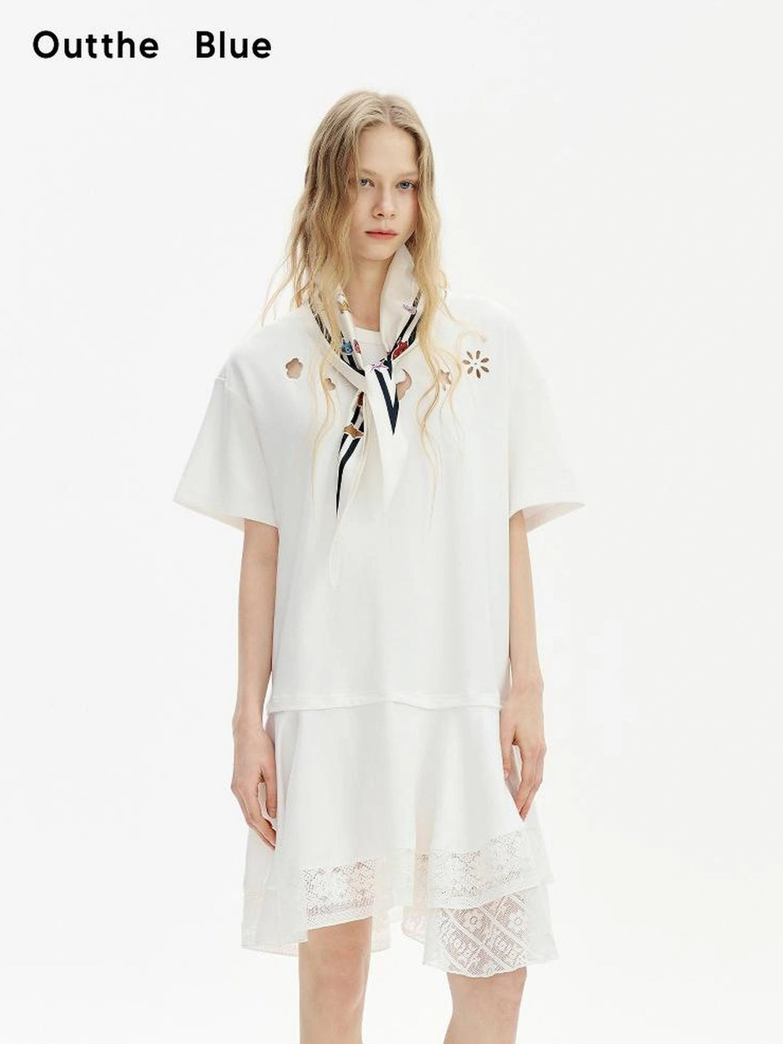 OuttheBlue Out The Blue Diamond Print Chiffon Scarf