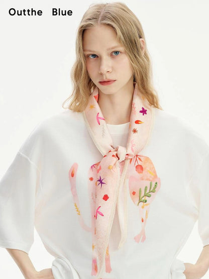 OuttheBlue Out The Blue Diamond Print Chiffon Scarf