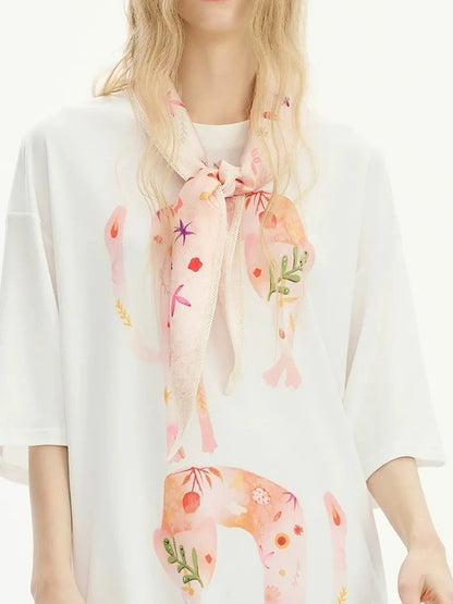 OuttheBlue Out The Blue Diamond Print Chiffon Scarf