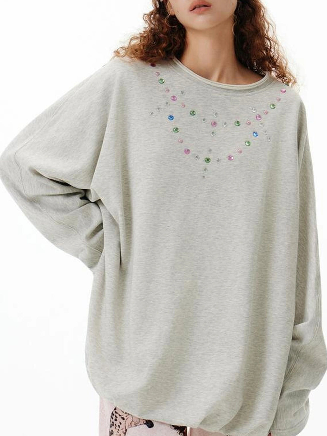 OuttheBlue Out The Blue Disco Glitter Loose Sweatshirt