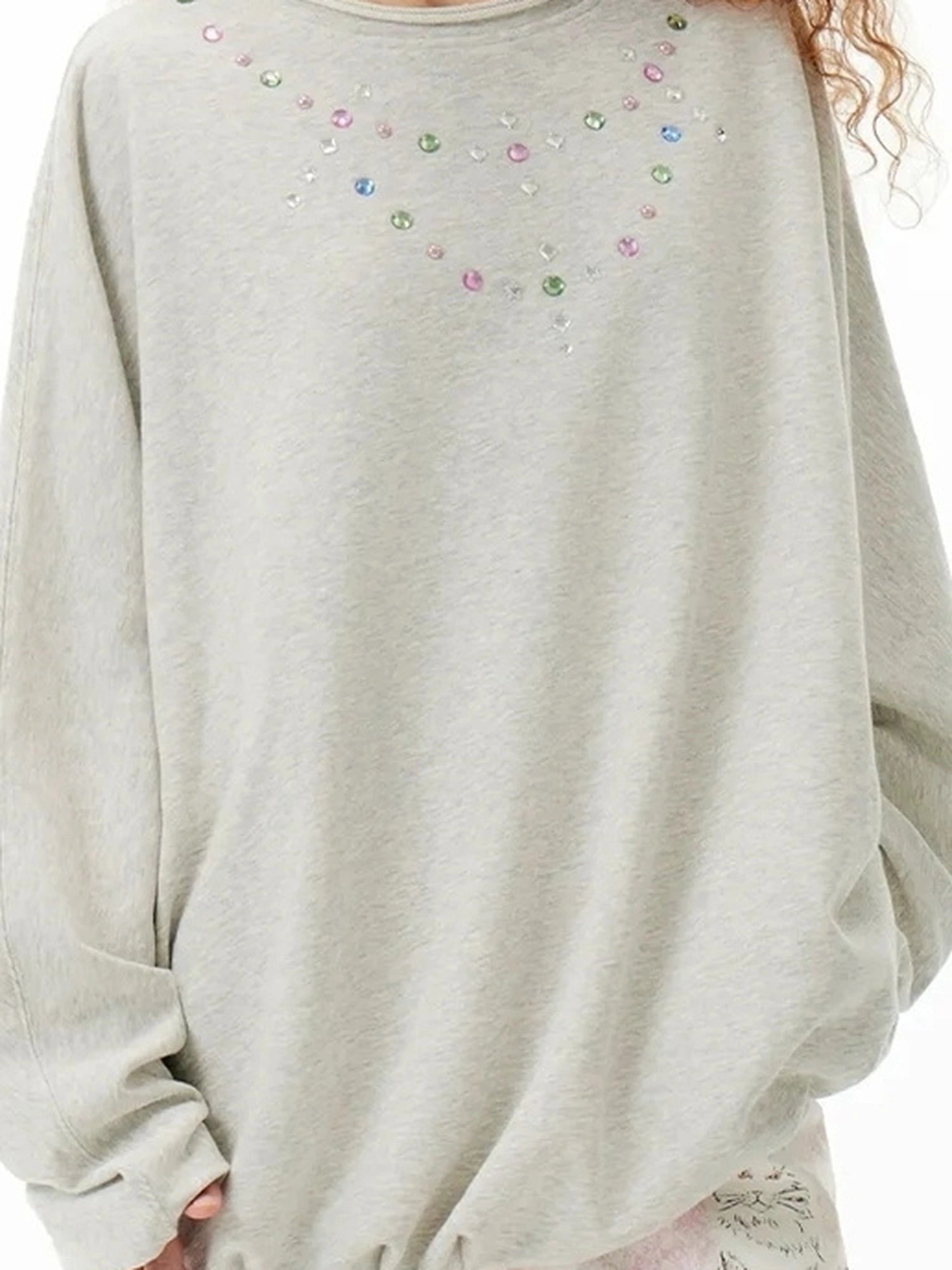 OuttheBlue Out The Blue Disco Glitter Loose Sweatshirt