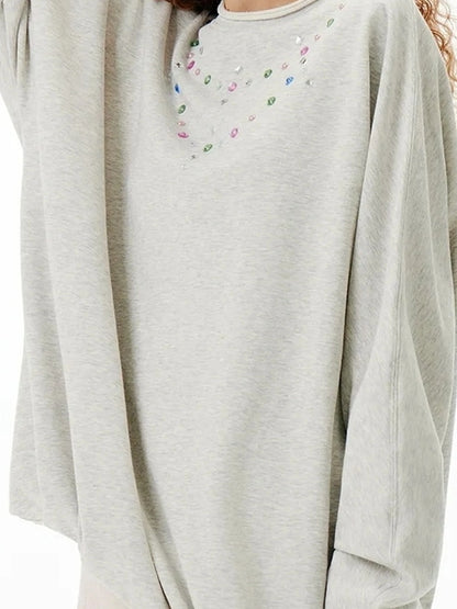 OuttheBlue Out The Blue Disco Glitter Loose Sweatshirt