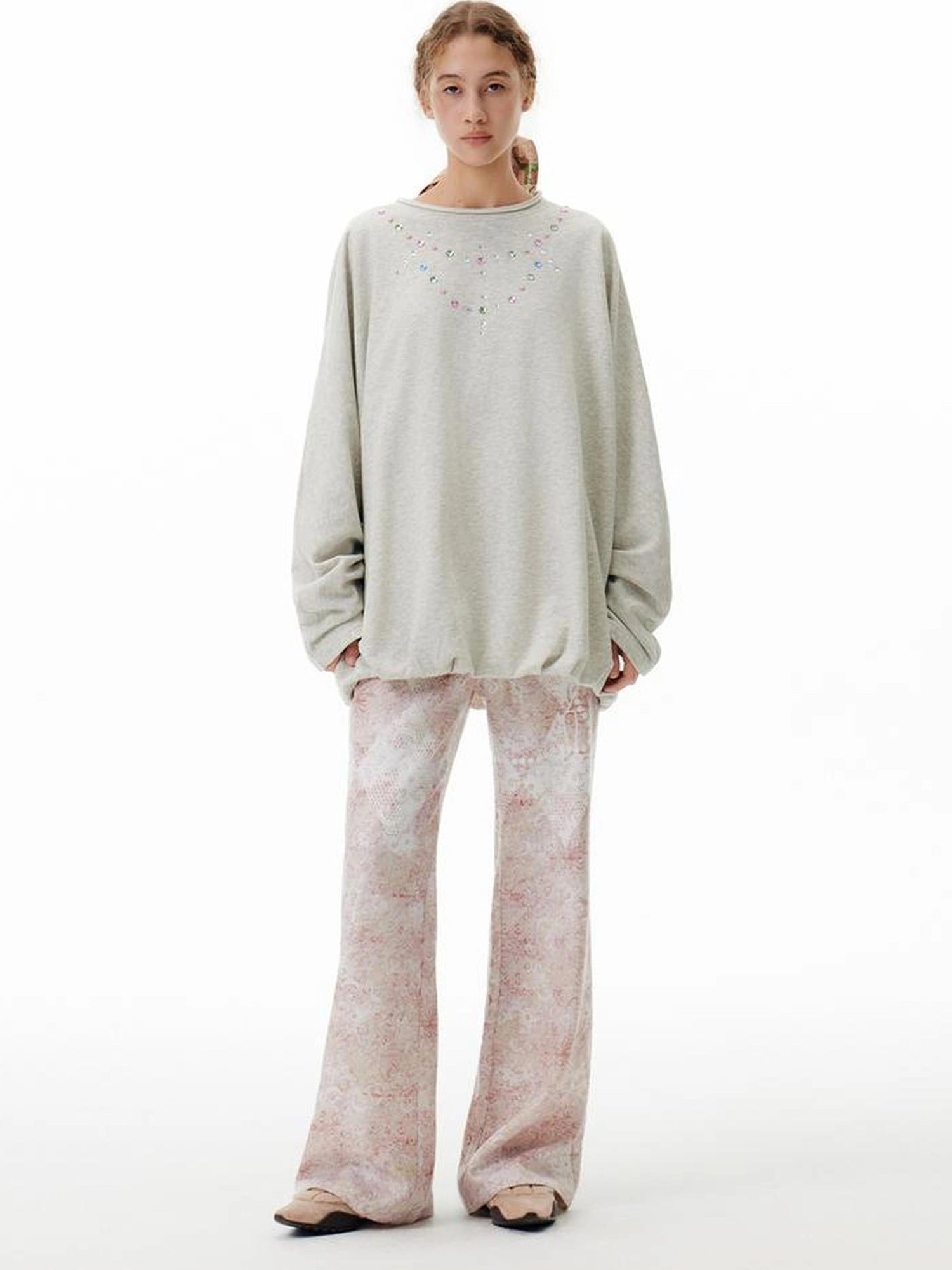OuttheBlue Out The Blue Disco Glitter Loose Sweatshirt