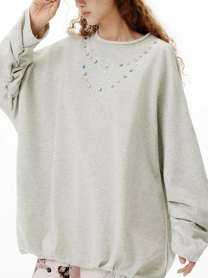 OuttheBlue Out The Blue Disco Glitter Loose Sweatshirt