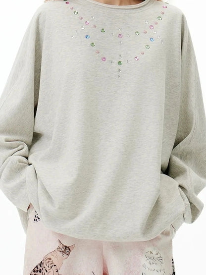 OuttheBlue Out The Blue Disco Glitter Loose Sweatshirt