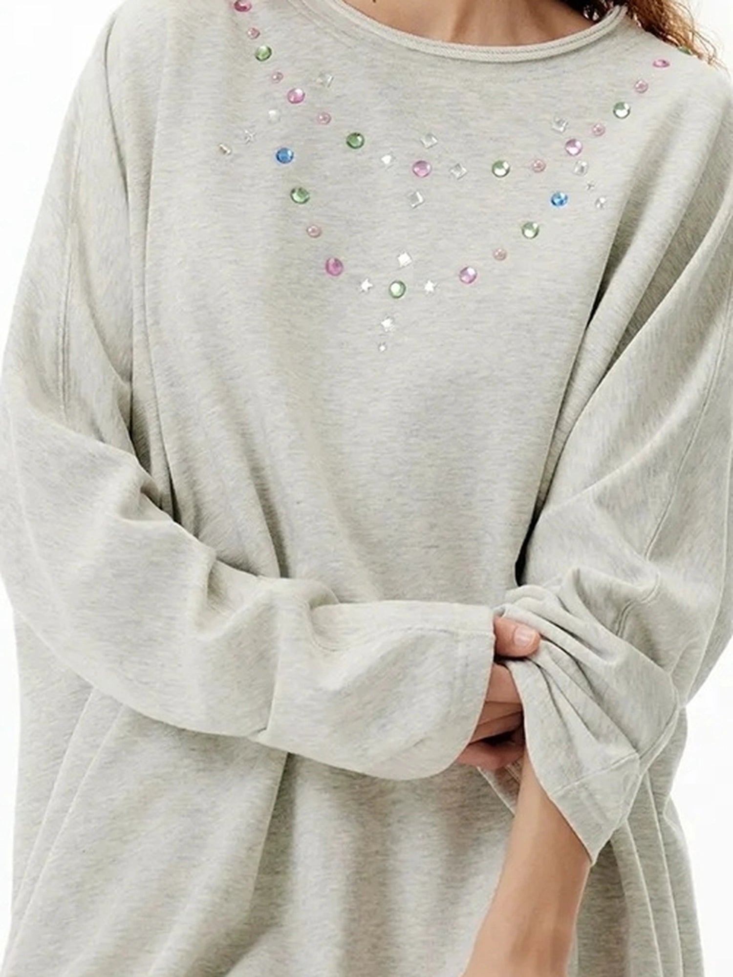 OuttheBlue Out The Blue Disco Glitter Loose Sweatshirt