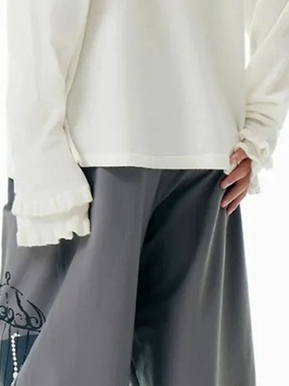 OuttheBlue Out The Blue Embroidered Gray Wide Leg Trousers
