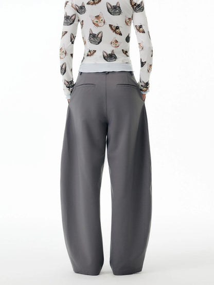 OuttheBlue Out The Blue Embroidered Gray Wide Leg Trousers