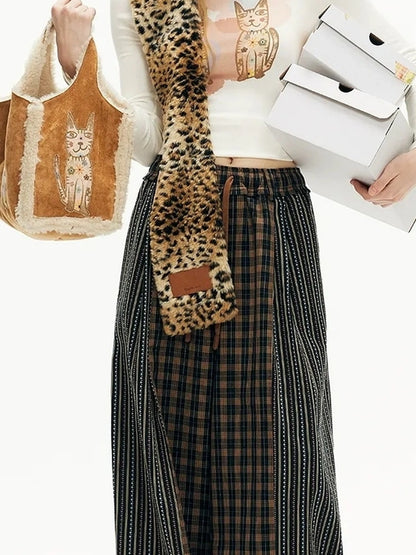 Out The Blue Lucky Cat Suede Shearling Crossbody Bag