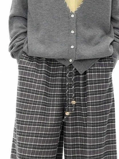 OuttheBlue Out The Blue V-neck Patchwork Stitch Cat Cardigan