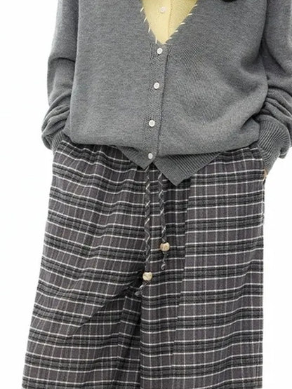 OuttheBlue Out The Blue V-neck Patchwork Stitch Cat Cardigan