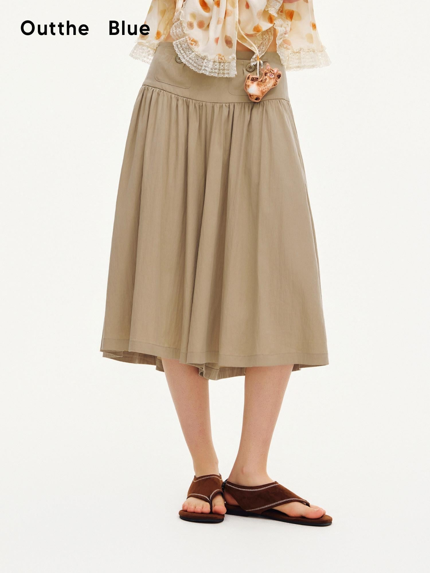 OuttheBlue Peanut Butter Wide Leg A Line Slim Draped Women&