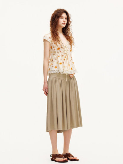OuttheBlue Peanut Butter Wide Leg A Line Slim Draped Women&