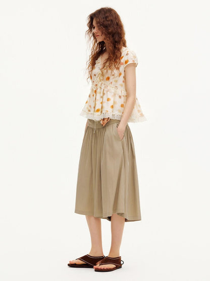 OuttheBlue Peanut Butter Wide Leg A Line Slim Draped Women&