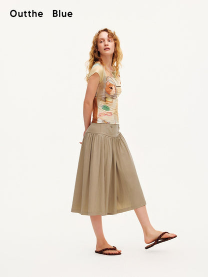OuttheBlue Peanut Butter Wide Leg A Line Slim Draped Women&