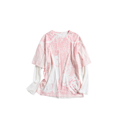 OuttheBlue_Pink_Pearl_Cat_Lace_Print_Faux_Layered_Women&