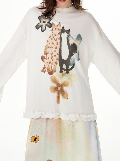 OuttheBlue Pink Ruffle Animal Print Women&