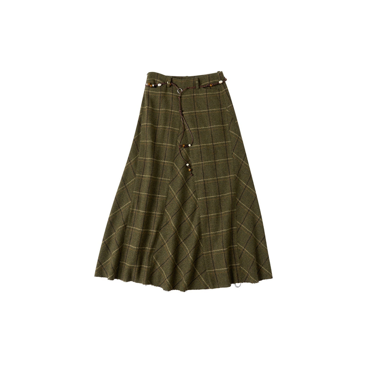 OuttheBlue_Plaid_Asymmetric_High_Waist_A_Line_Wool_Blend_Women&
