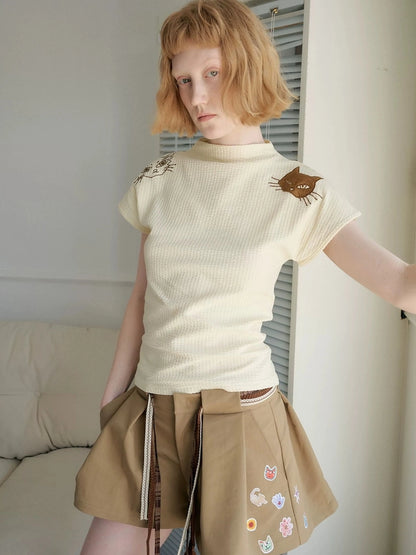 OuttheBlue Plaid Woven Cannage Corde Belt
