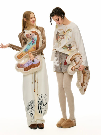 OuttheBlue Plush C Shaped Cartoon Pillow Universal Home Office Stretching Cat Accessories