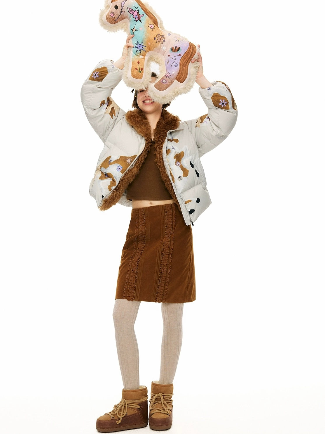 OuttheBlue Plush C Shaped Cartoon Pillow Universal Home Office Stretching Cat Accessories