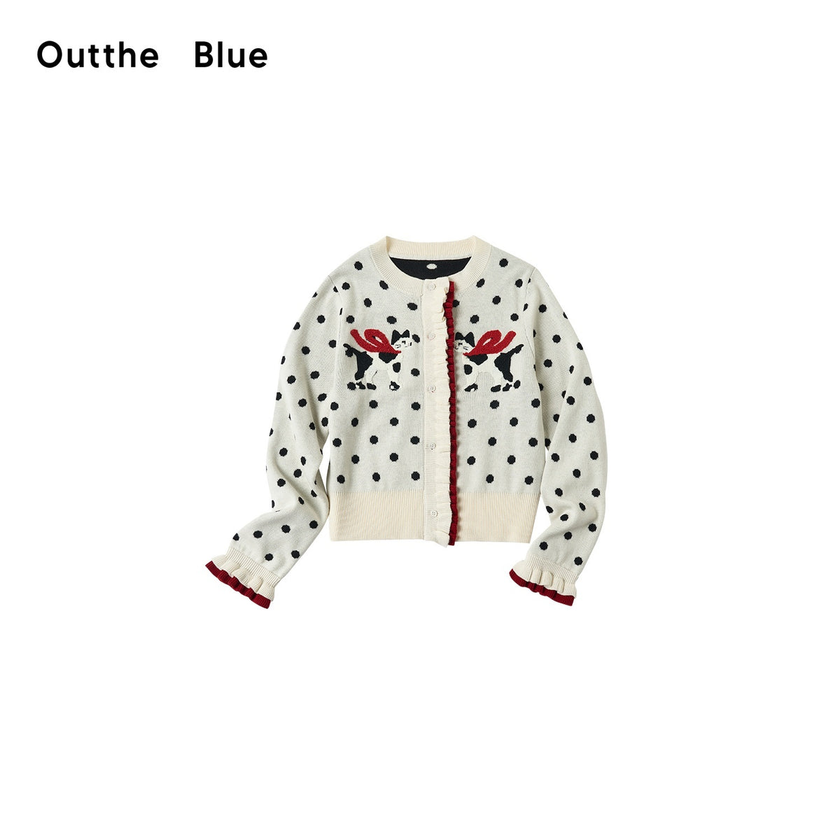OuttheBlue_Polka_Dot_Cat_Towel_Embroidery_Color_Block_Women&