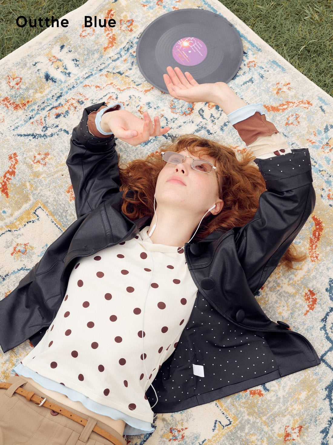 OuttheBlue Polka Dot Color Block Layered Women&