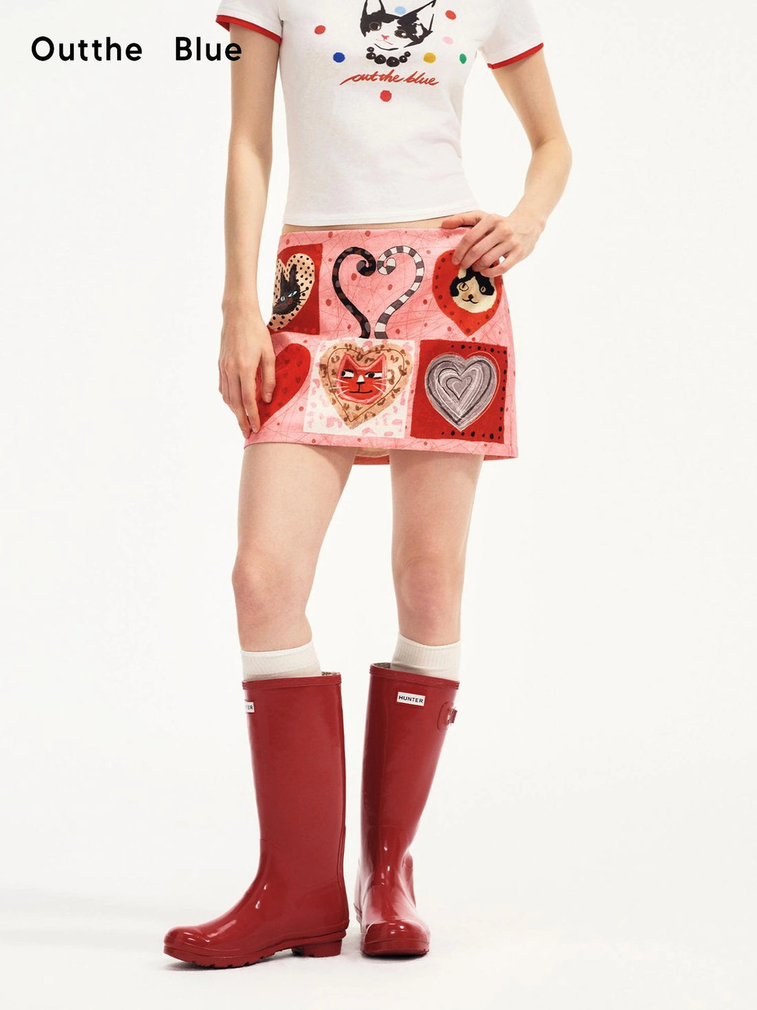 OuttheBlue Printed Straight Short Skort