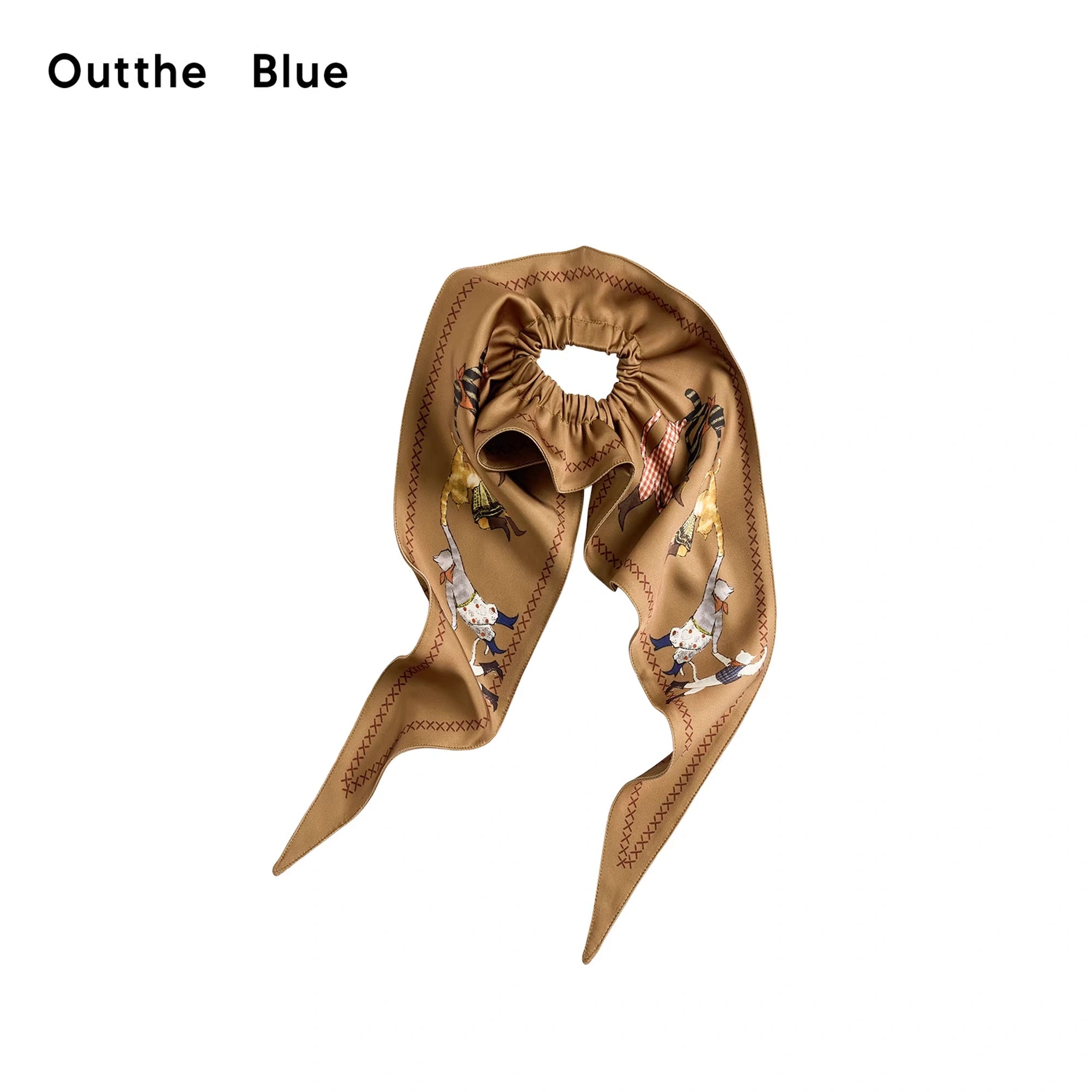 OuttheBlue_Puss_In_Boots_Orange_Manor_Diamond_Pattern_Scarf_Hair_Bow_MISSTT