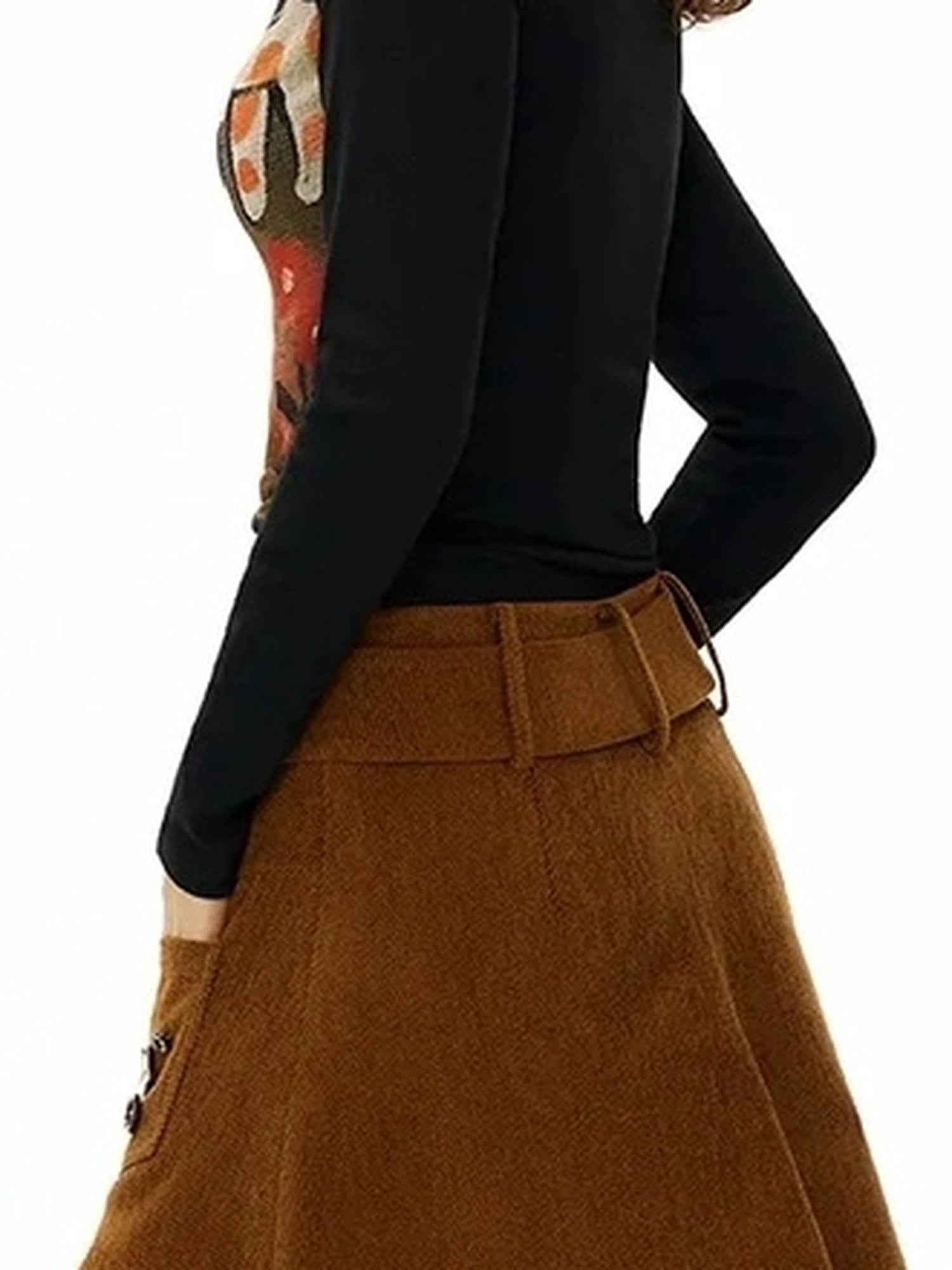 OuttheBlue Raglan Sleeve Wool Blend Knit Top