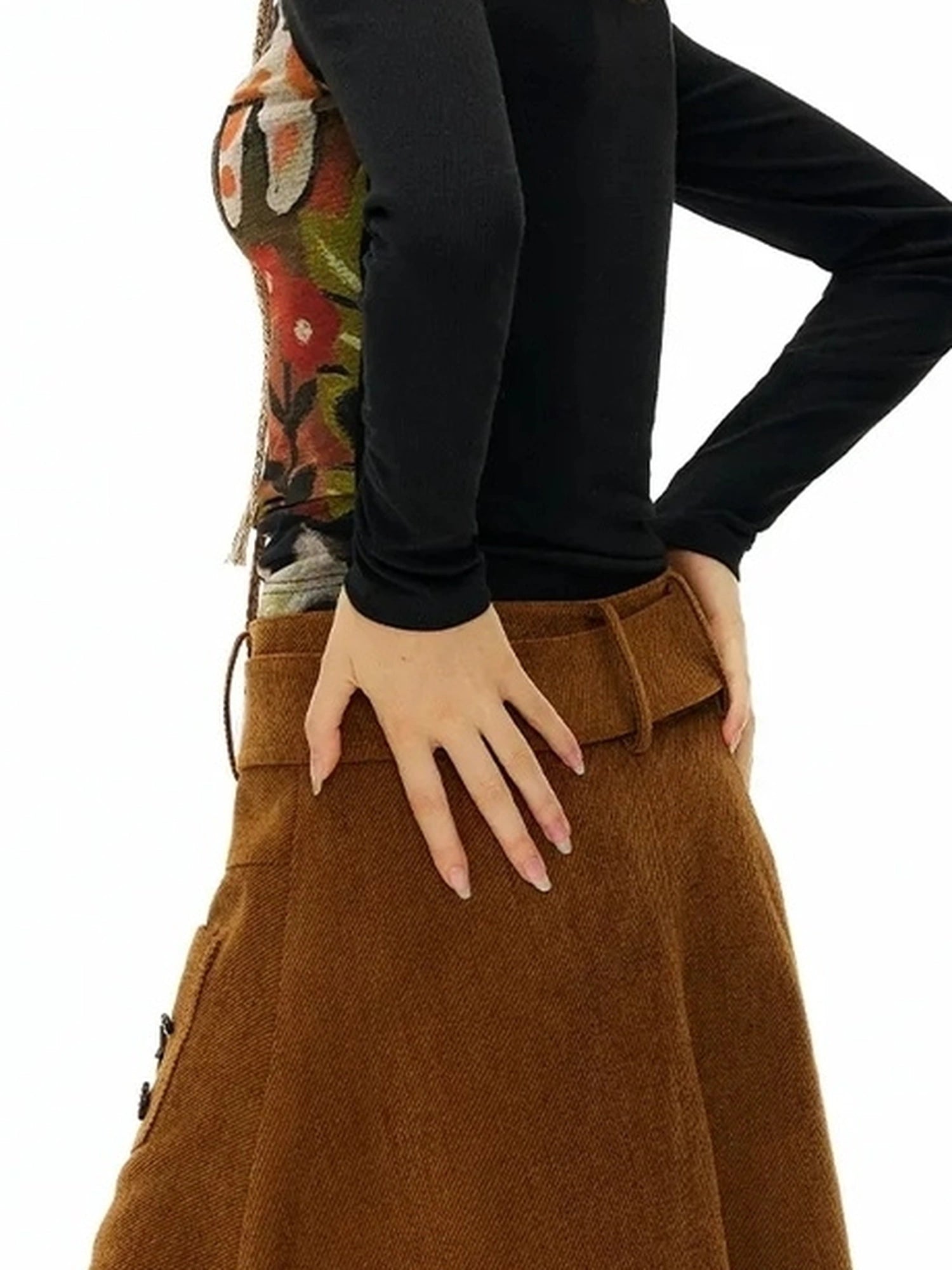 OuttheBlue Raglan Sleeve Wool Blend Knit Top