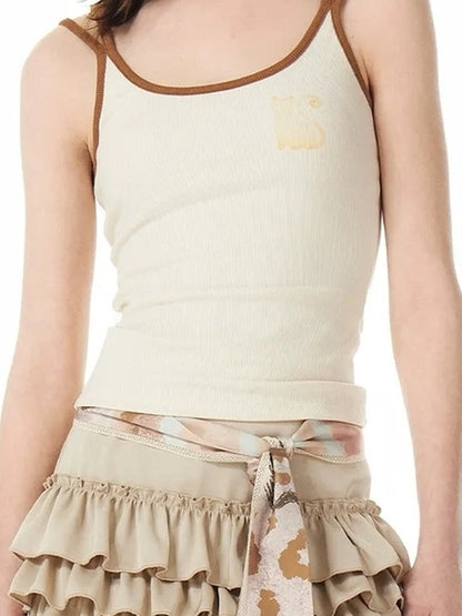 OuttheBlue Rainbow Cat Print Cami Top