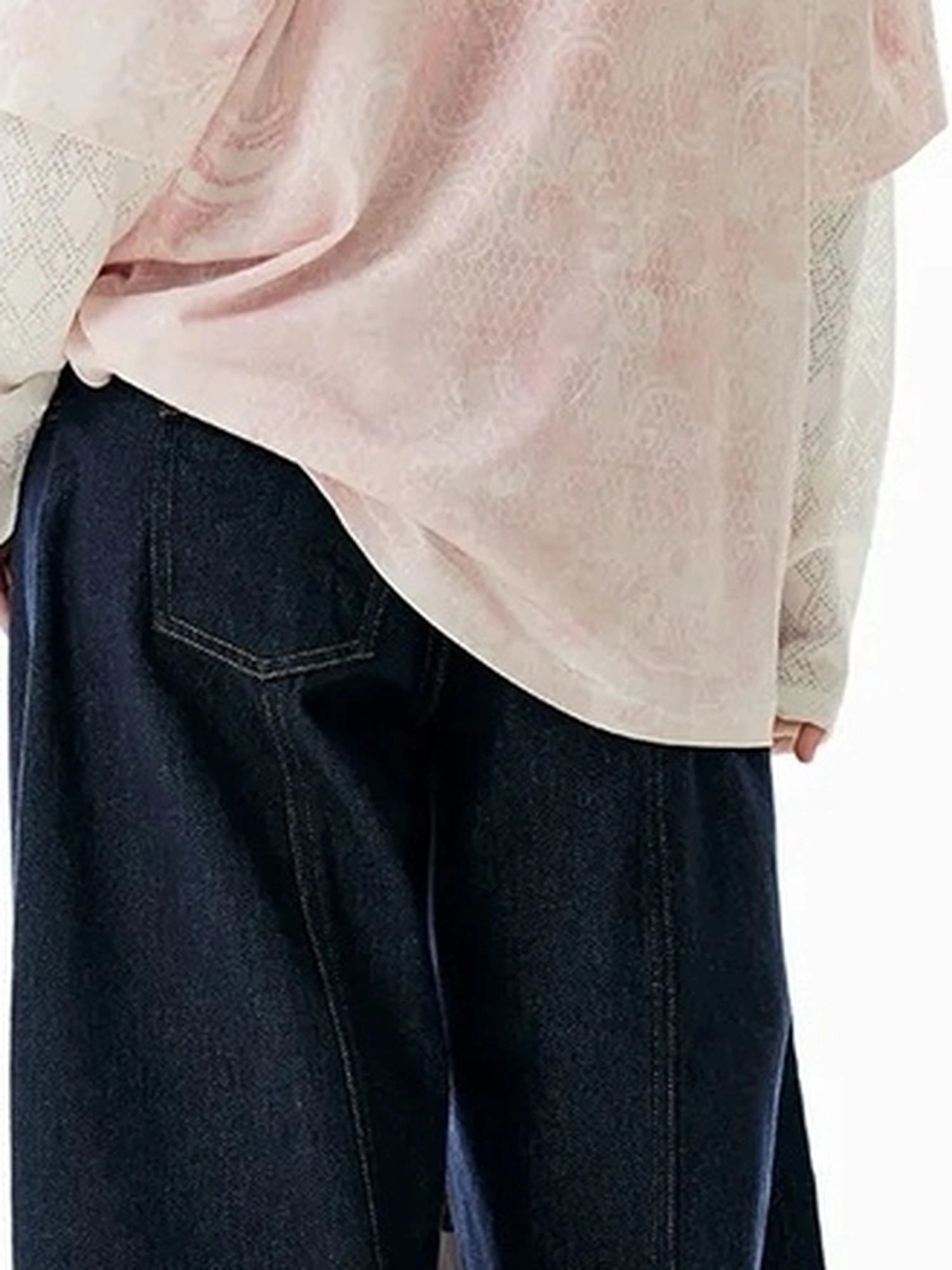OuttheBlue Rayon Blend Floral Lace Tee
