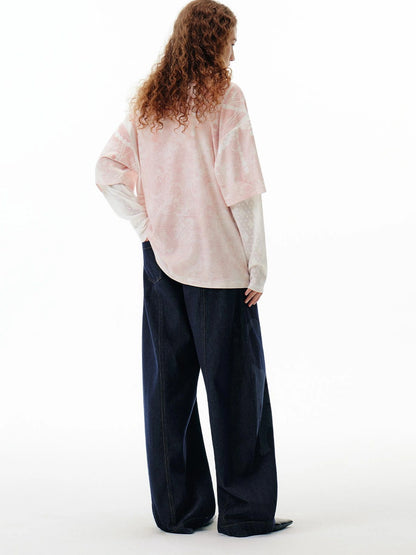 OuttheBlue Rayon Blend Floral Lace Tee